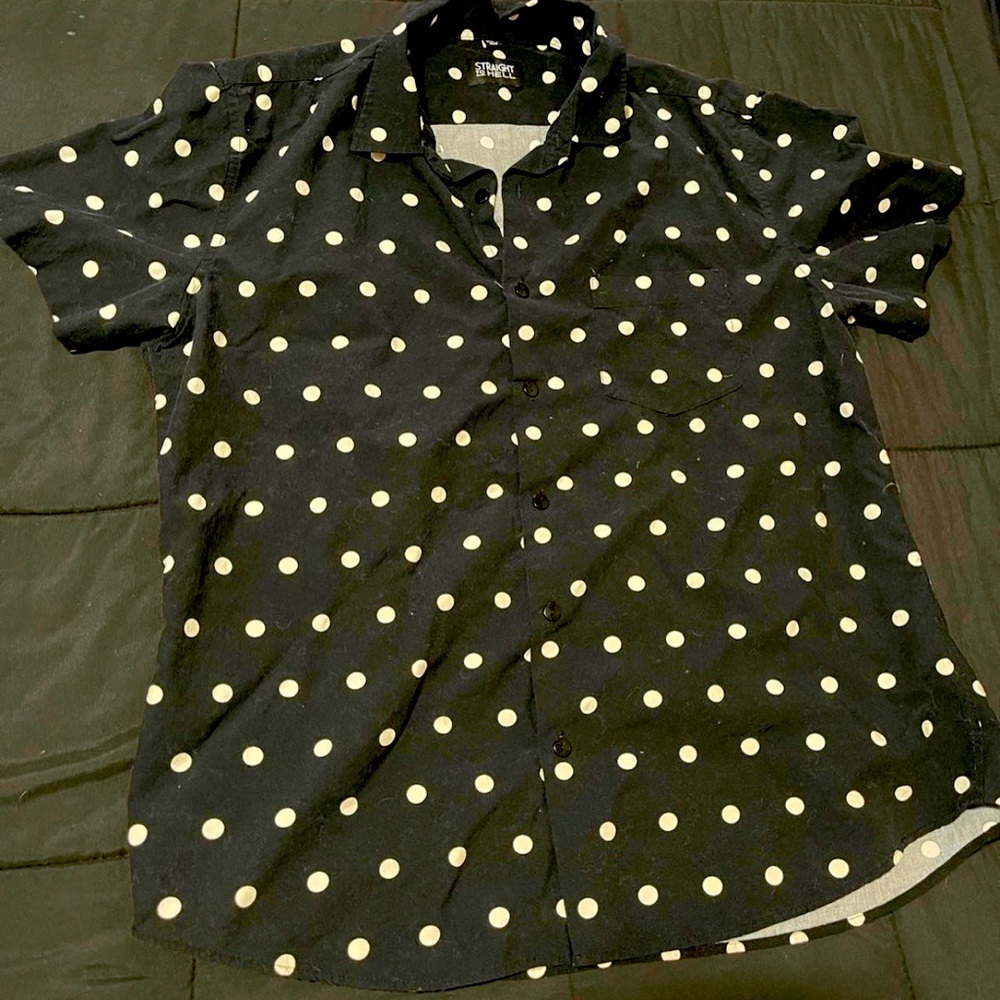 Straight to Hell Mens 2XL Button up Shirt Goth Psychobilly